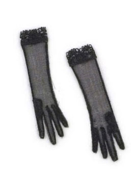 Dollhouse Miniature Lady's Glove Black Sheer